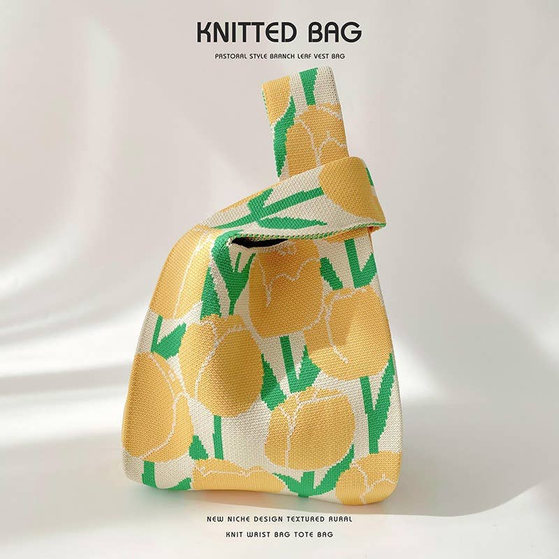 Flower series versatile knitted bag