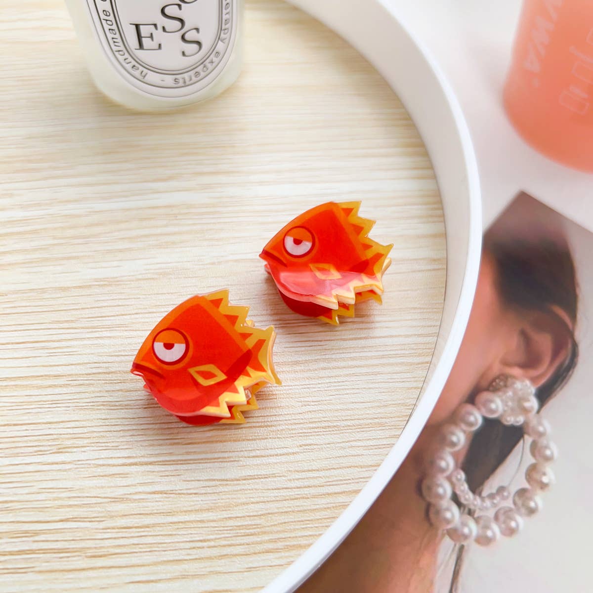 Q-version acrylic animal children's hair clips