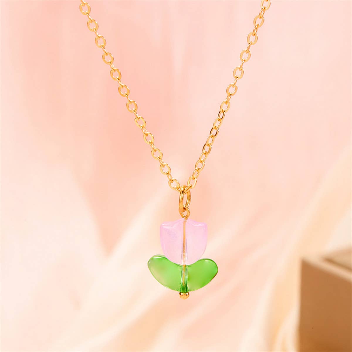 SIMPLE FLOWER TULIP NECKLACE_CWAJE2441