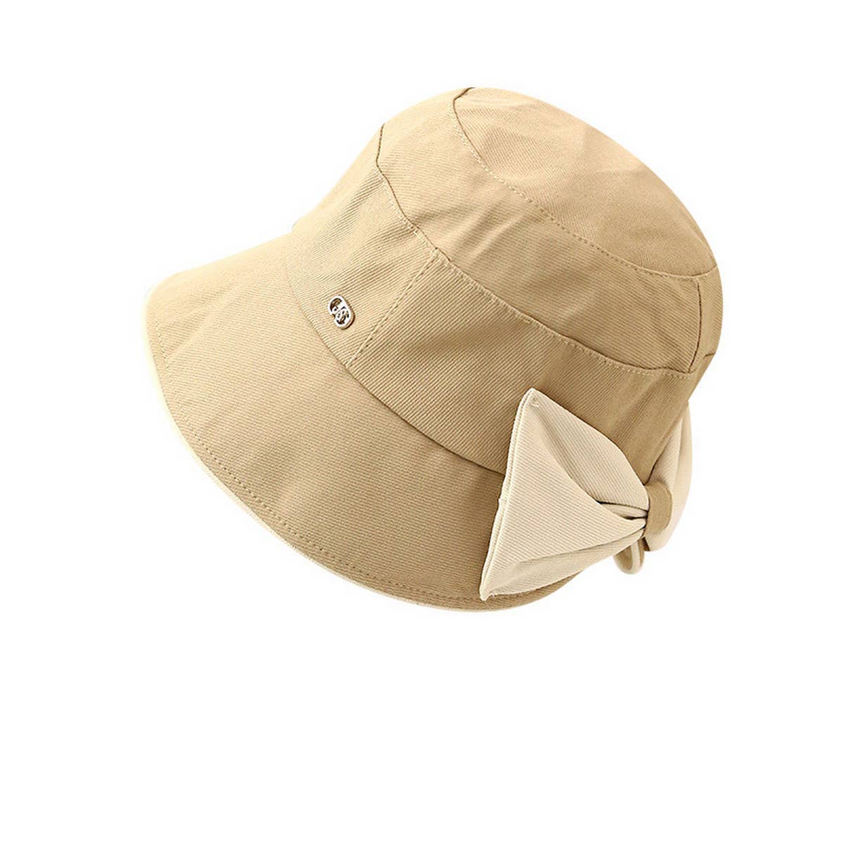 WOMEN OUTDOOR SUN VISOR BOW BUCKET HAT_CWAB2847