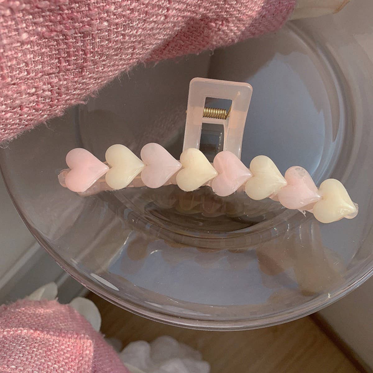 2024 NEW JELLY PINK LOVE HAIR CLIP_CWAHA1300