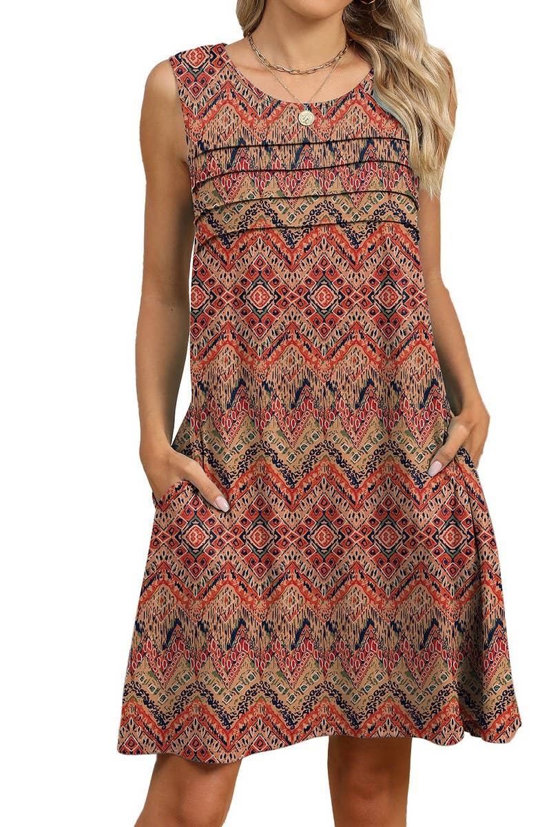 CWDSD7406_SPRING AND SUMMER CASUAL LOOSE POCKET DRESS
