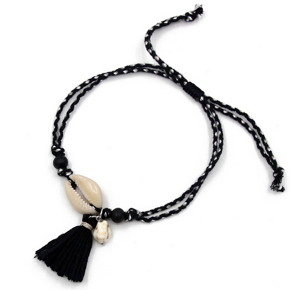 BEACH ACCESSORIES SHELL TASSEL ADJUSTABLE BRACELET_CWMM3567
