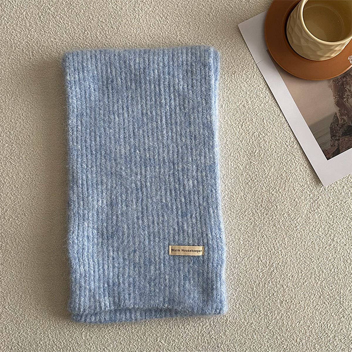 Winter solid wool blend scarf - soft and versatile