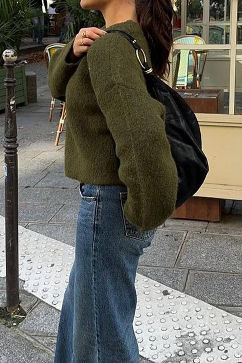 CWOSWL07523_SOLID COLOR LONGSLEEVED KNITTED PULLOVER SWEATER