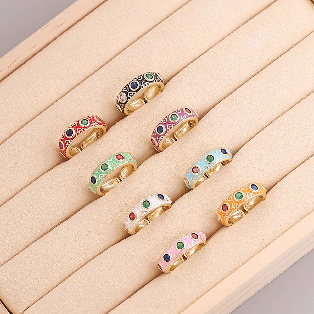 MULTICOLOR OIL DRIP OPEN PERSONALITY HIP HOP RING