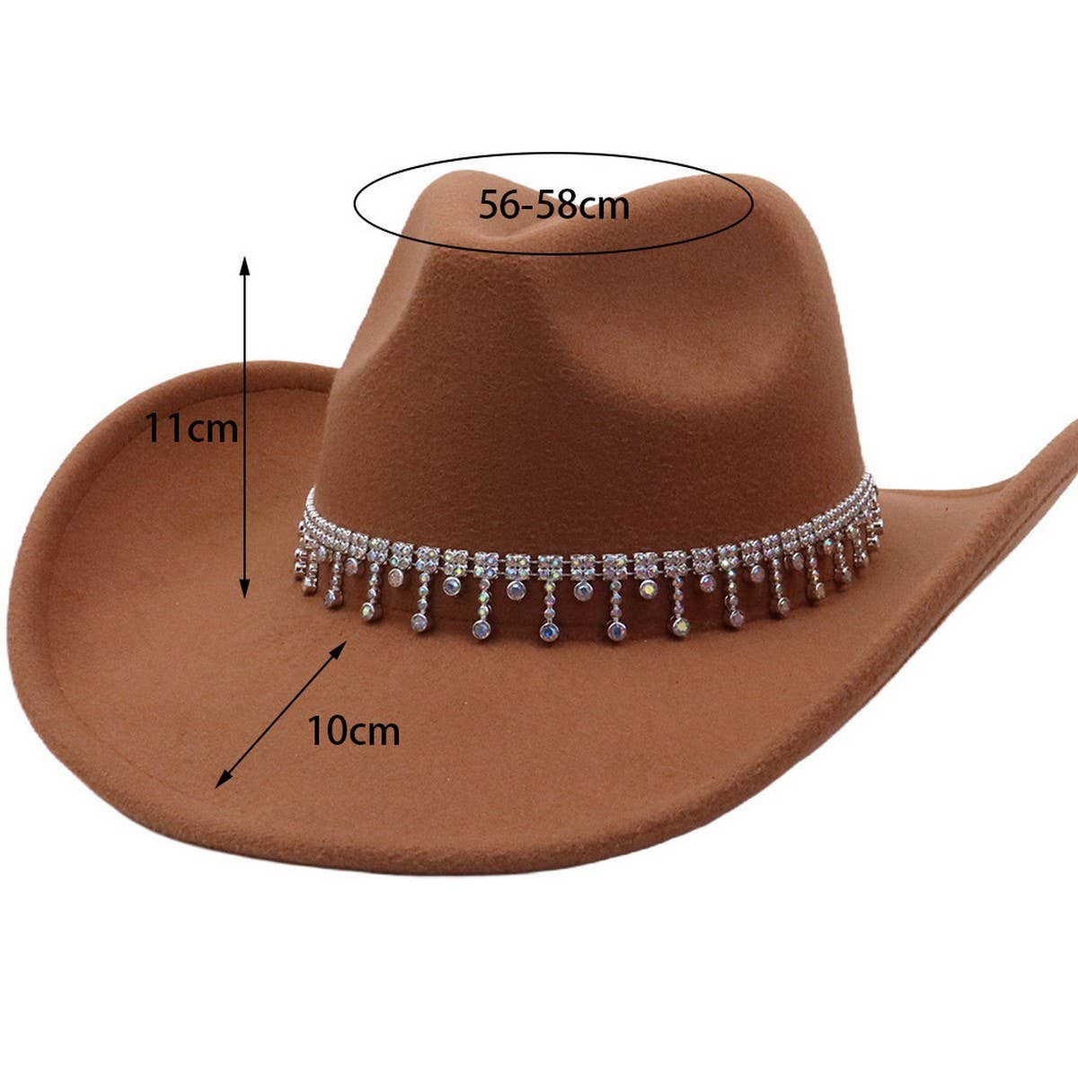 Men & Women Wool Blend Cowboy Fedora Ethnic Style_CWAH04372