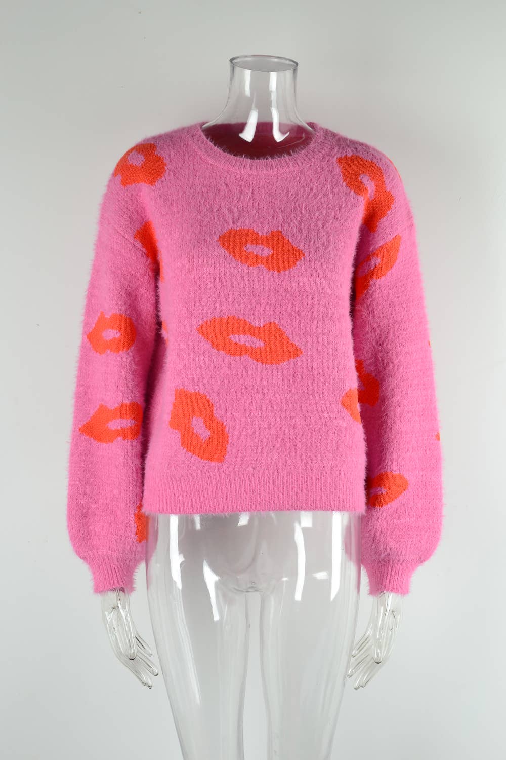 LIPS VALENTINE'S DAY SWEATER CREW NECK PULLOVER