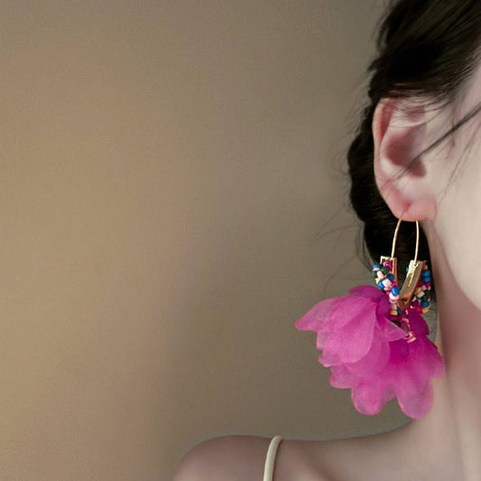 FLOWER TASSEL EARRINGS PERSONALITY EARRINGS