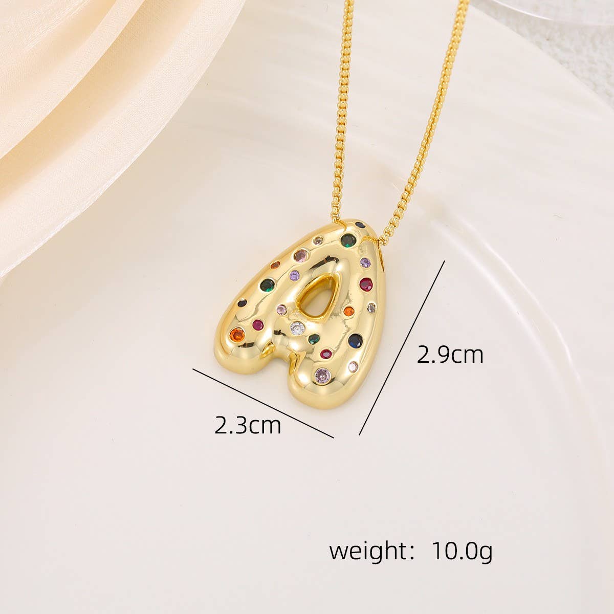 Creative Glossy Colorful Letter Pendant Necklace