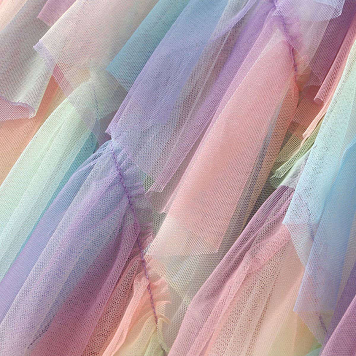 Ombre Green Ruffle Tulle Tiered Flare Skirt_CWBMS0404