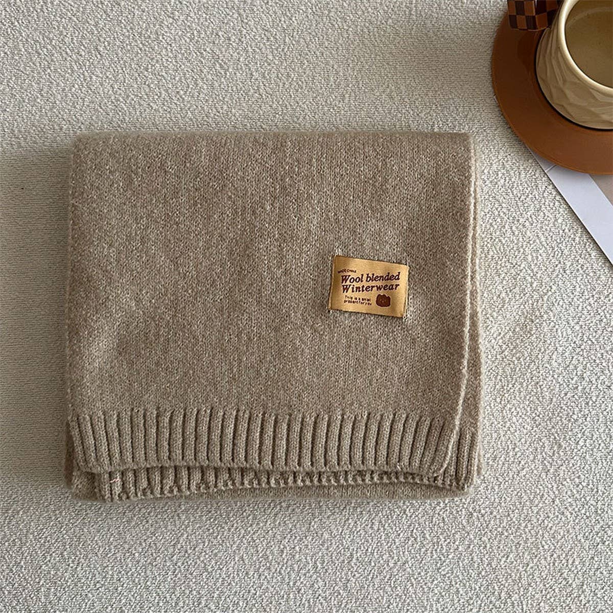 Solid Wool Blend Knit Scarf for Women ??Warmth_CWASC2284