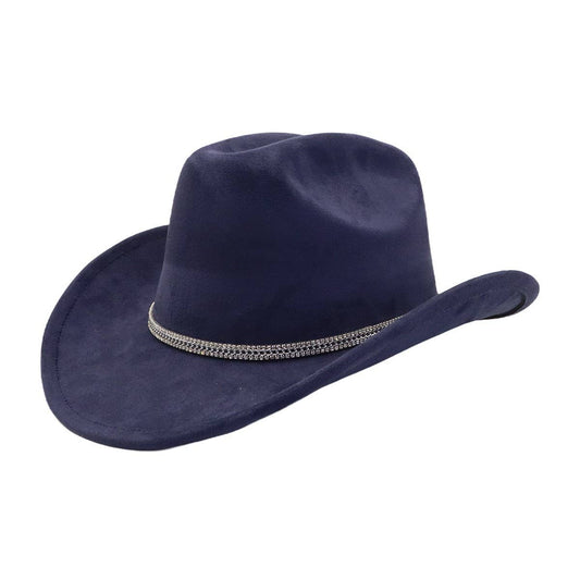 Men & Women Suede Western Cowboy Fedora Hat_CWAH04395
