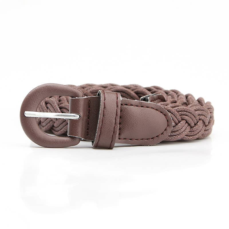 Retro-style women's wax rope woven belt