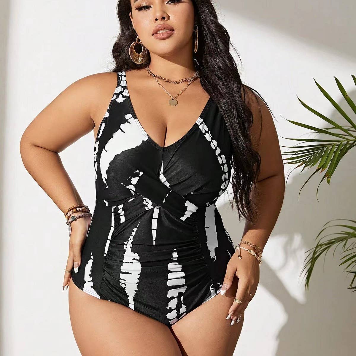 WOMEN'S PLUS SIZE ONE PIECE BIKINI SWIMSUIT