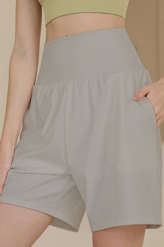 CWBSP0382_SOLID COLOR LOOSE YOGA SPORTS SHORTS