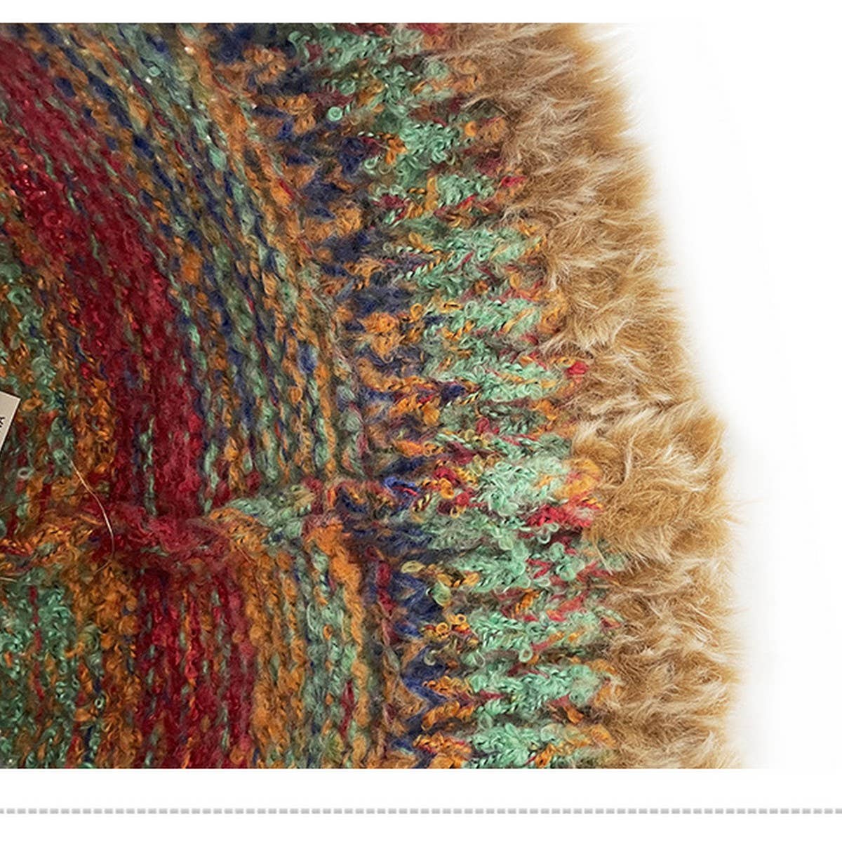 ADULT KNITTED HAT COLORFUL STRIPED BUCKET HAT_CWAH2051