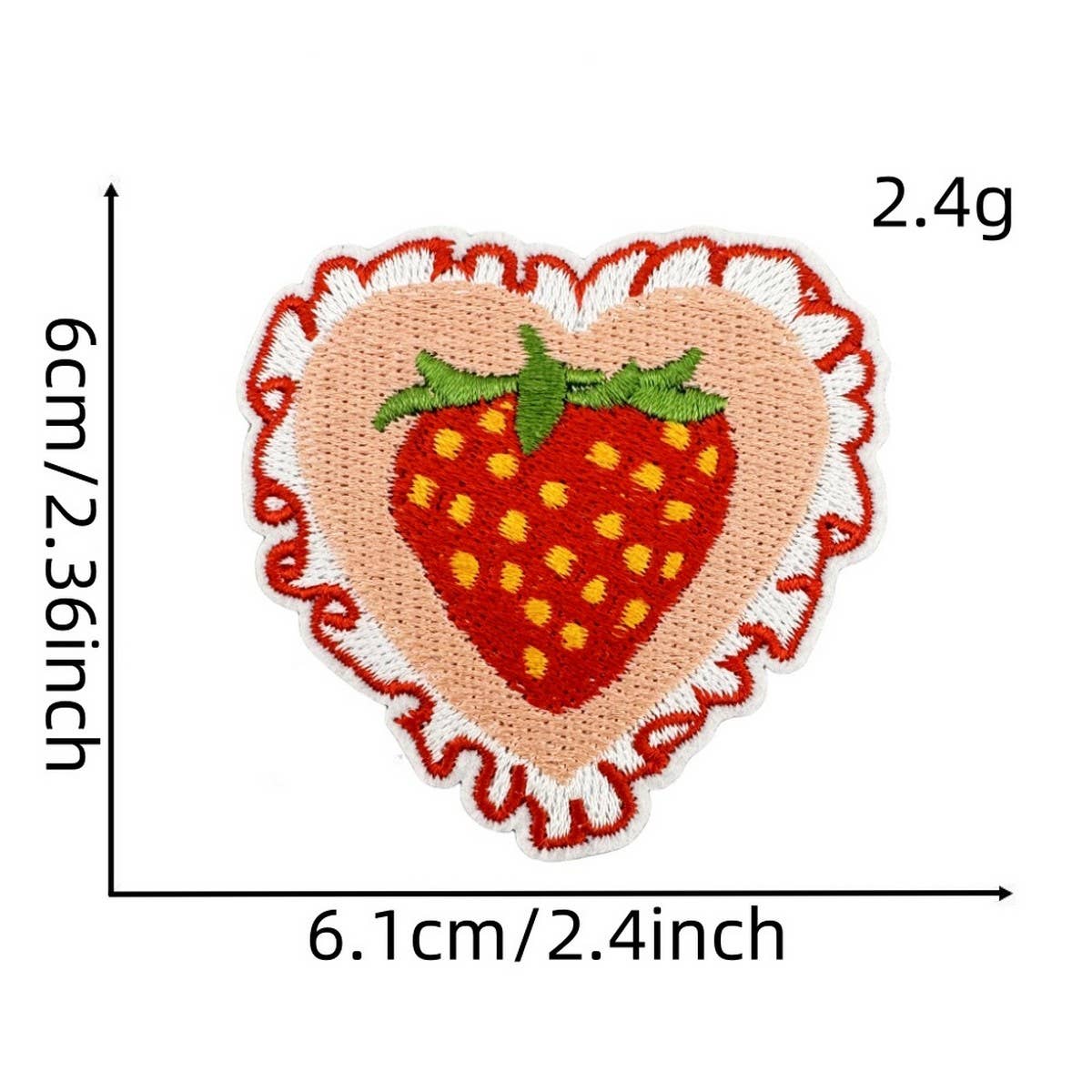 NEW PINK STRAWBERRY EMBROIDERED CLOTH PATCH