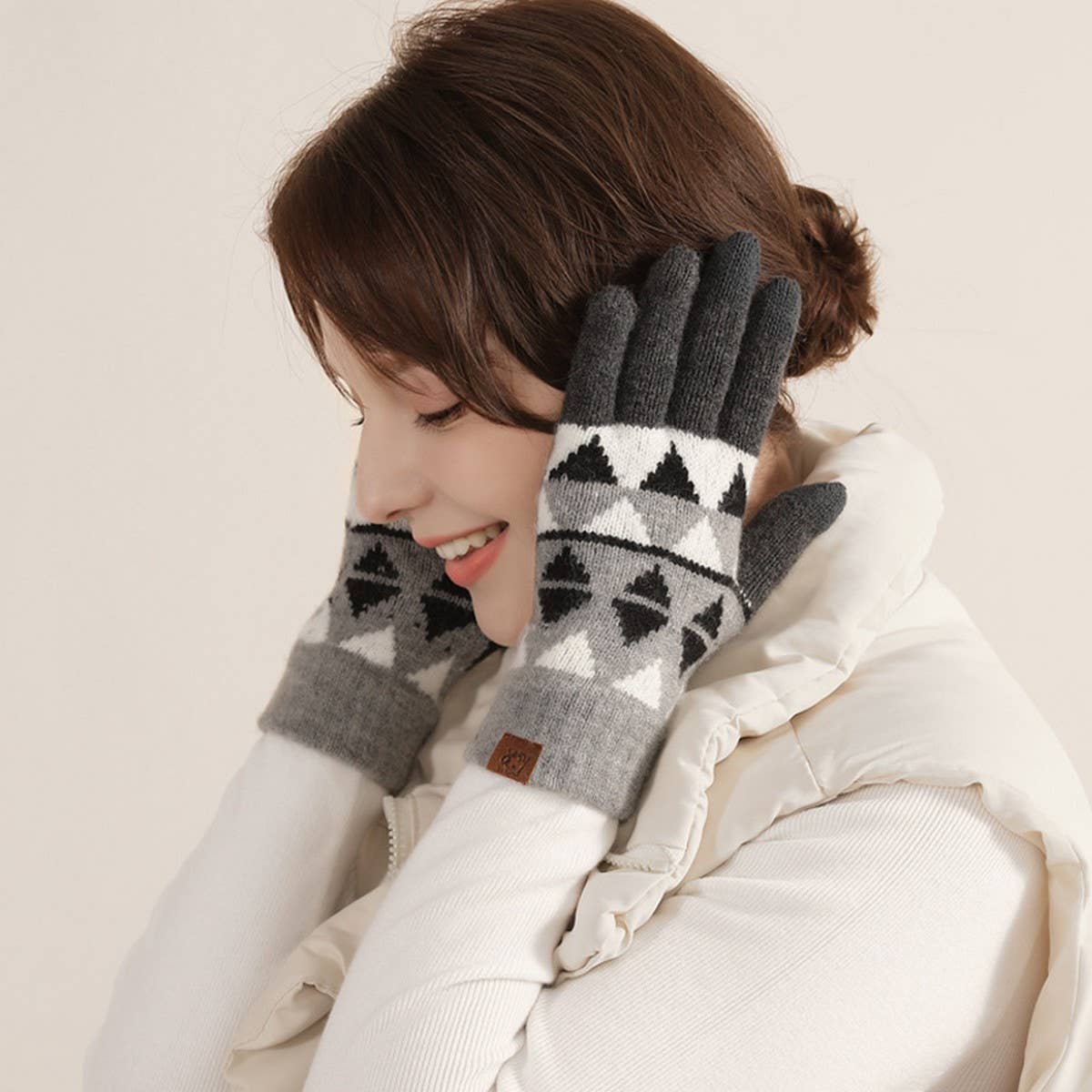 WINTER WARM KNITTED TOUCH SCREEN GLOVES FOR WOMEN_CWAG0402