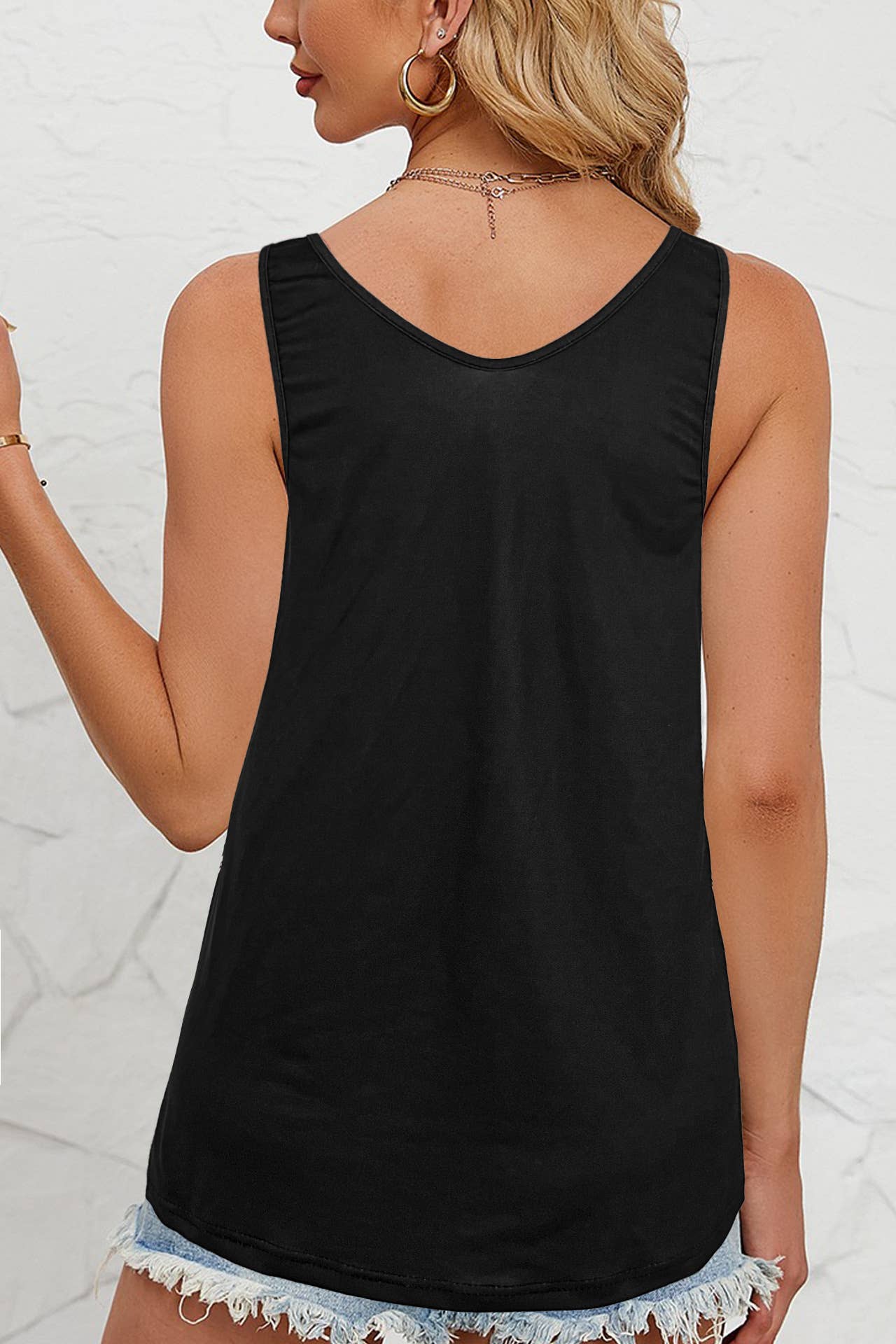 Round-neck printed fashionable and elegant vest