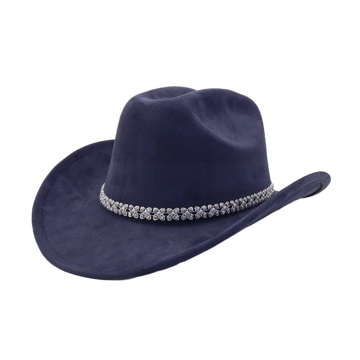 Suede Cowboy Fedora Hat Western Ethnic Style_CWAH04421