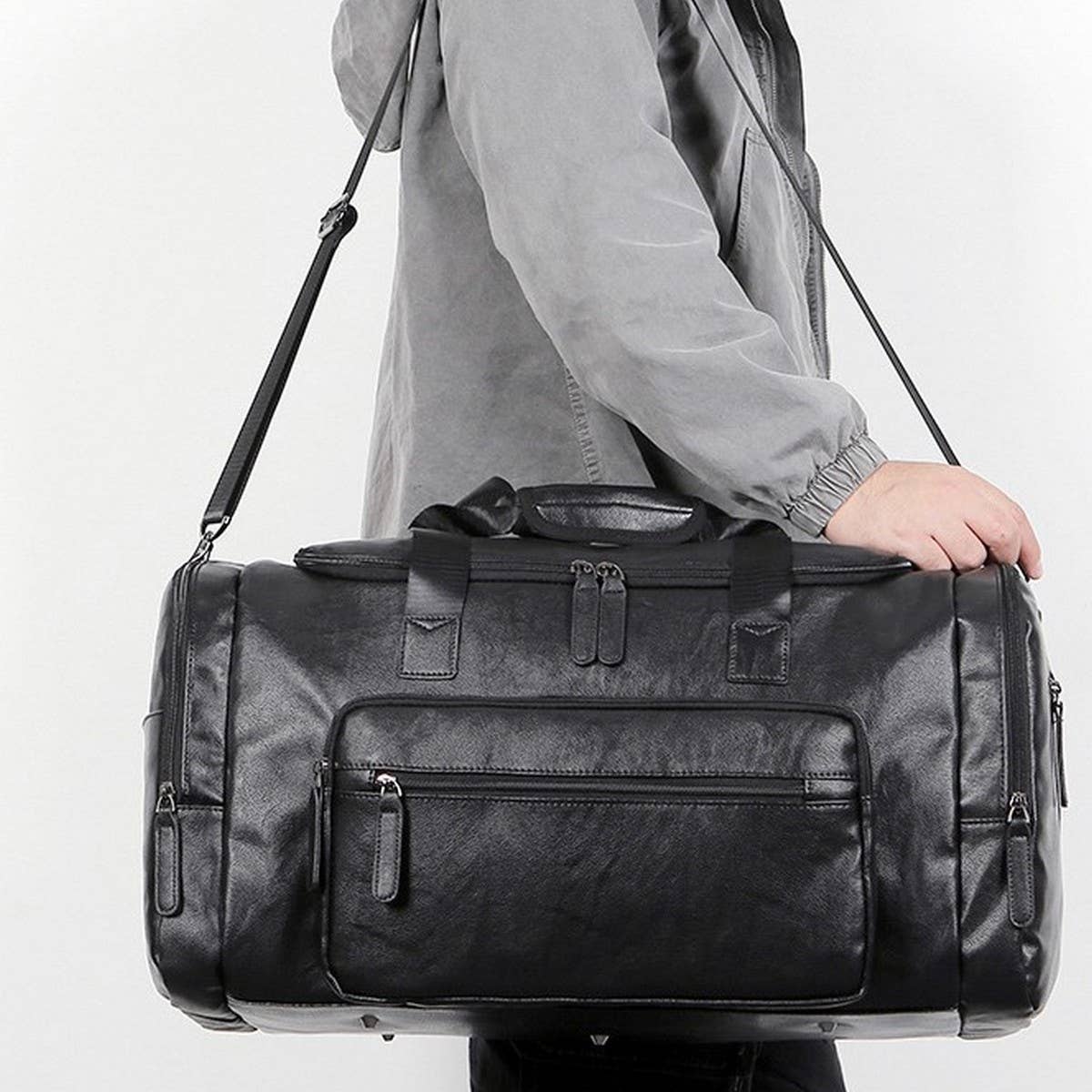 Men's PU Leather Travel Bag, Extra Large Size_CWAB5177