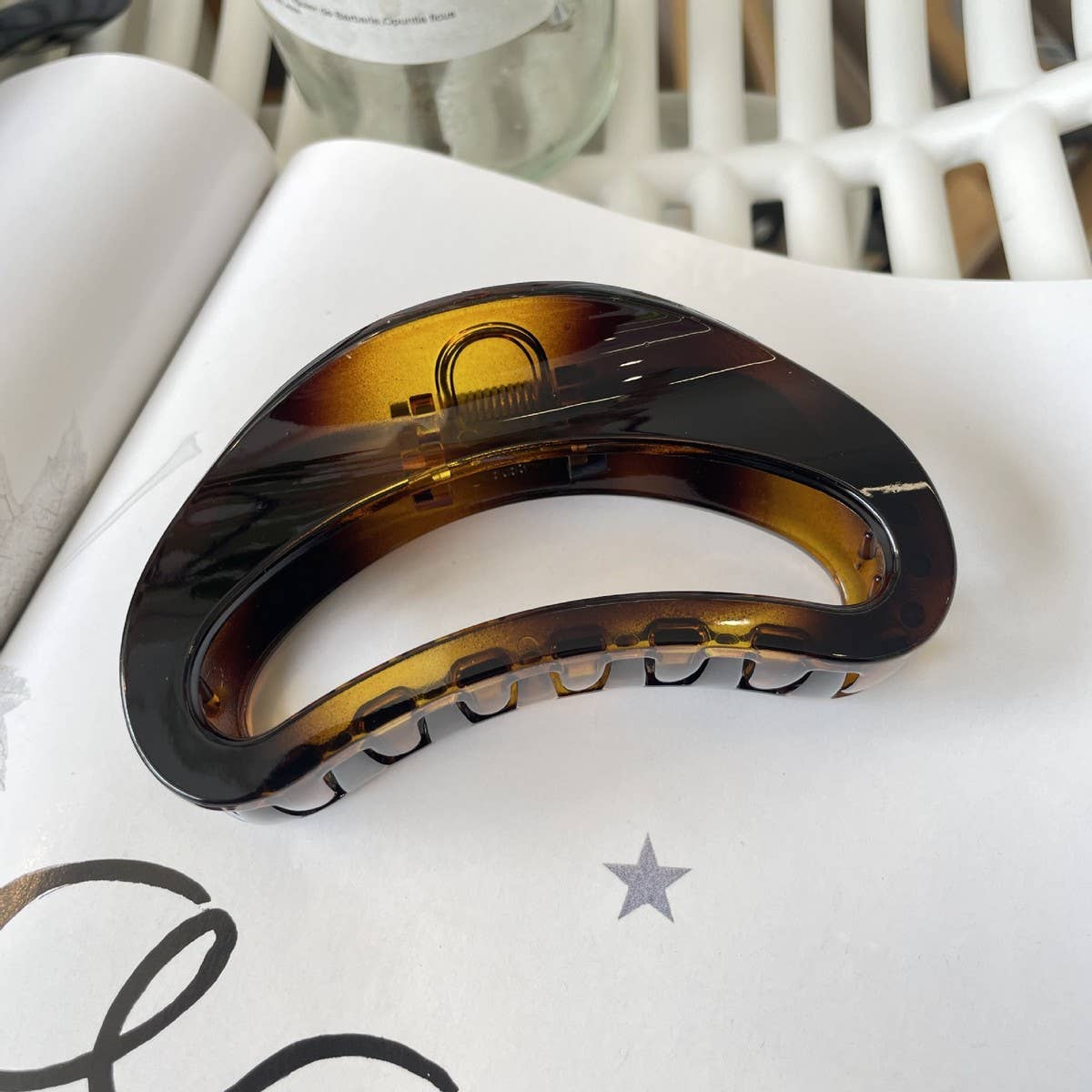 CWAHA1518_SIMPLE SEMI CIRCULAR ARC LARGE HAIR CLAW CLIP