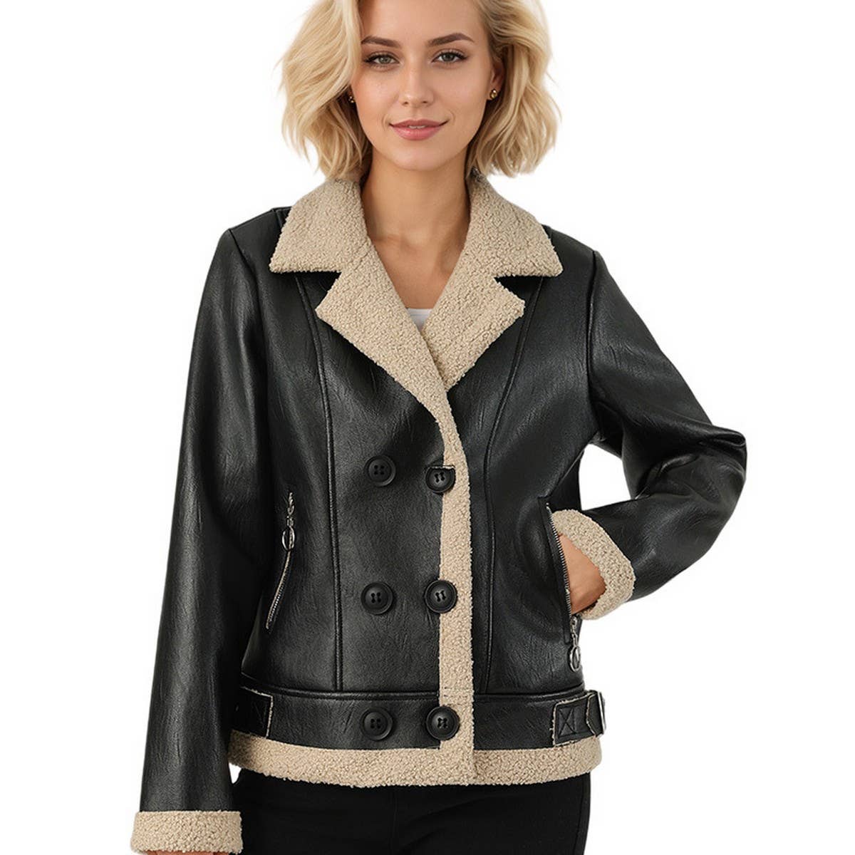 Faux Fur Lined PU Jacket ? Warm Coco Style Coat