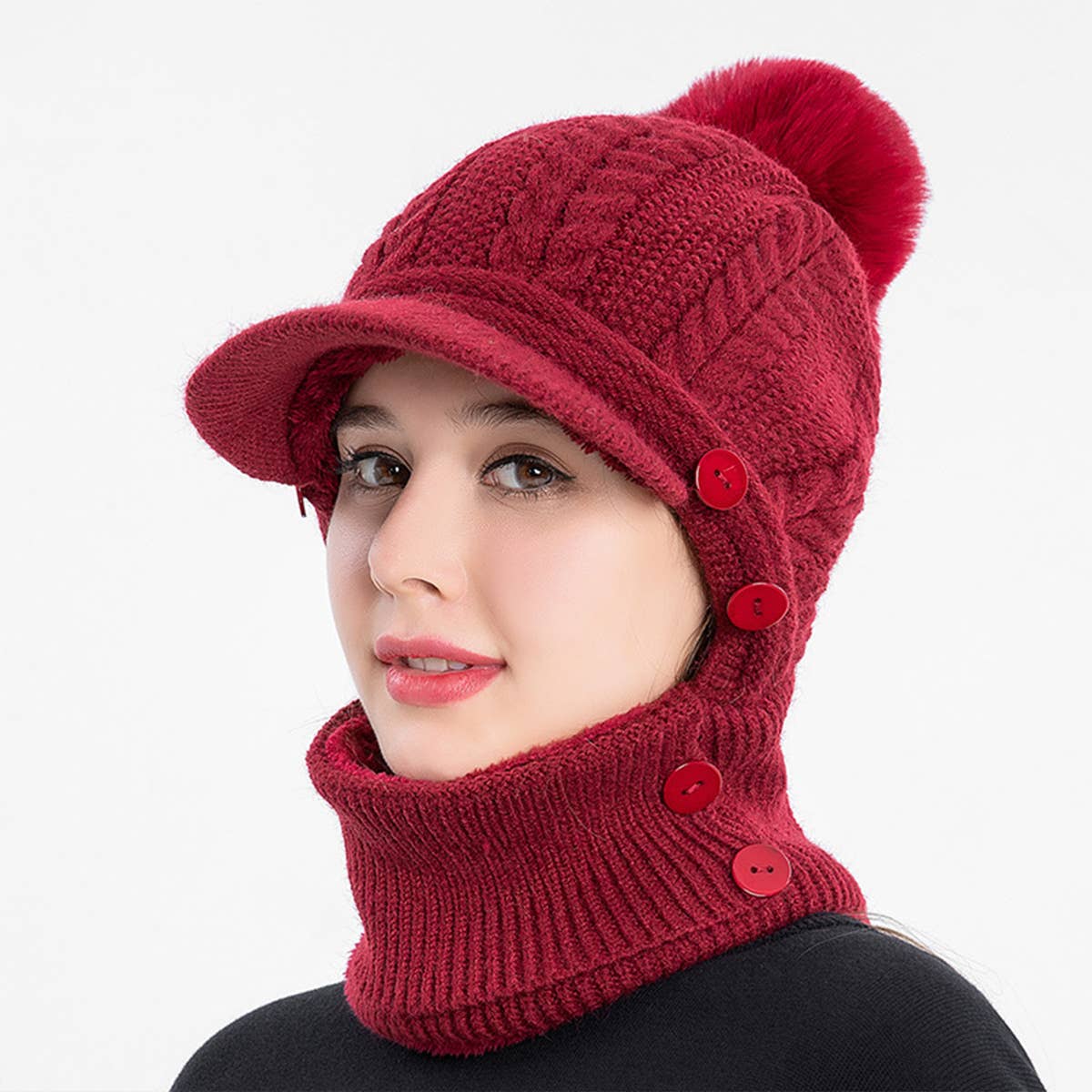 WINTER WOMEN'S KNITTED PULLOVER EARMUFFS HAT