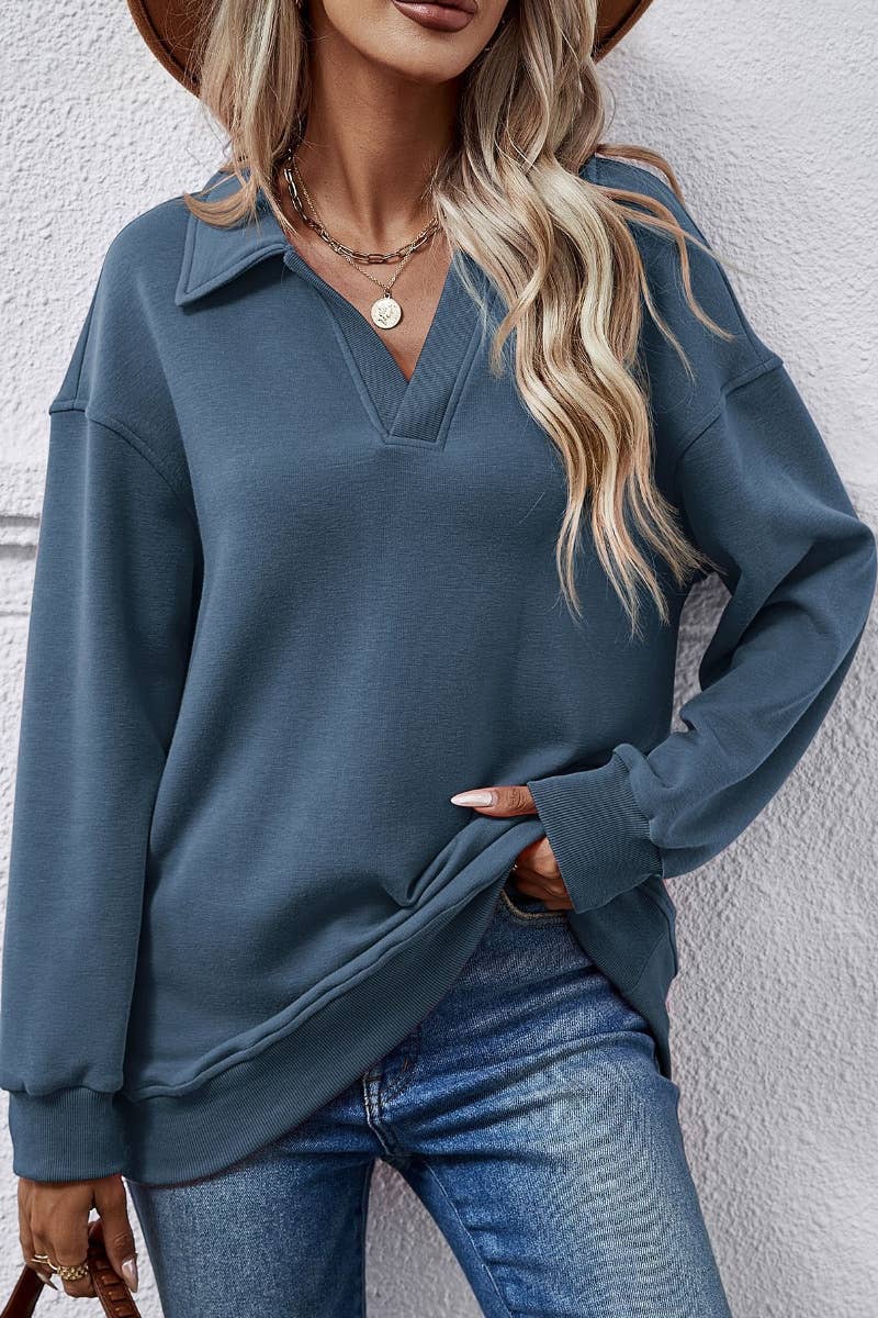 CWOHOL0967_WINTER LAPEL LONG SLEEVE FLEECE HOODIE