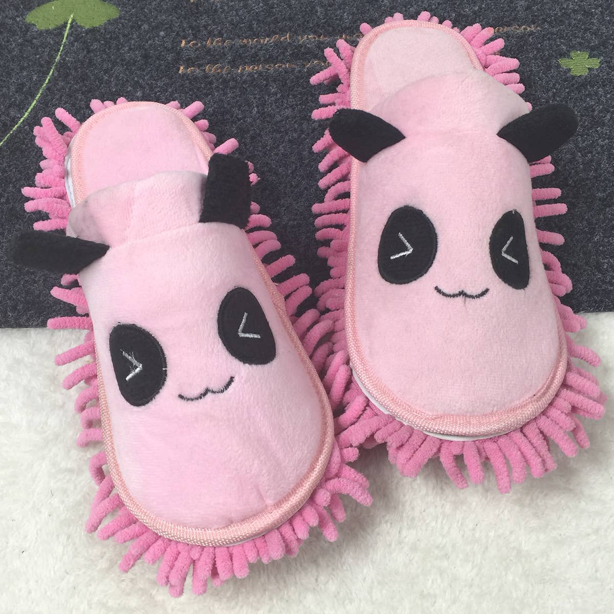 WASHABLE LITTLE BEAR PATTERN MOP SLIPPERS