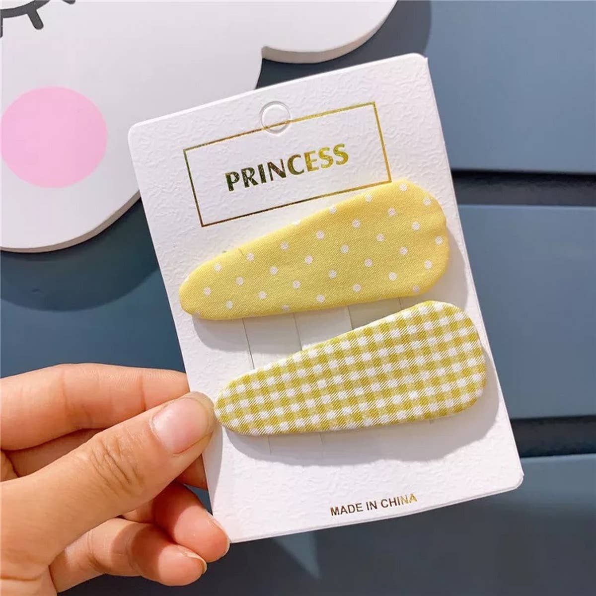 CHILDREN'S SOLID COLOR POLKA DOT PLAID HAIRPIN