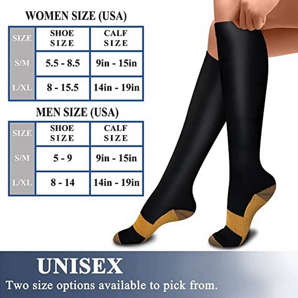WOMEN'S SOLID COLOR SPORTS COMPRESSION SOCKS