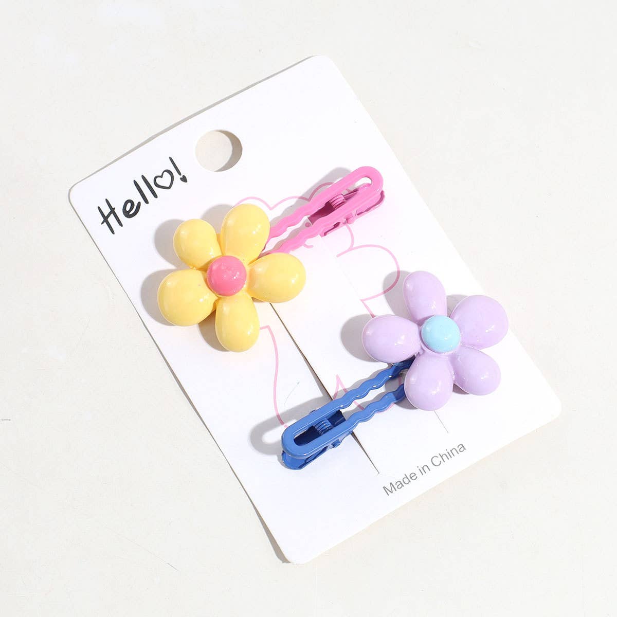 GEOMETRIC COLORFUL FLOWER HAIRPIN
