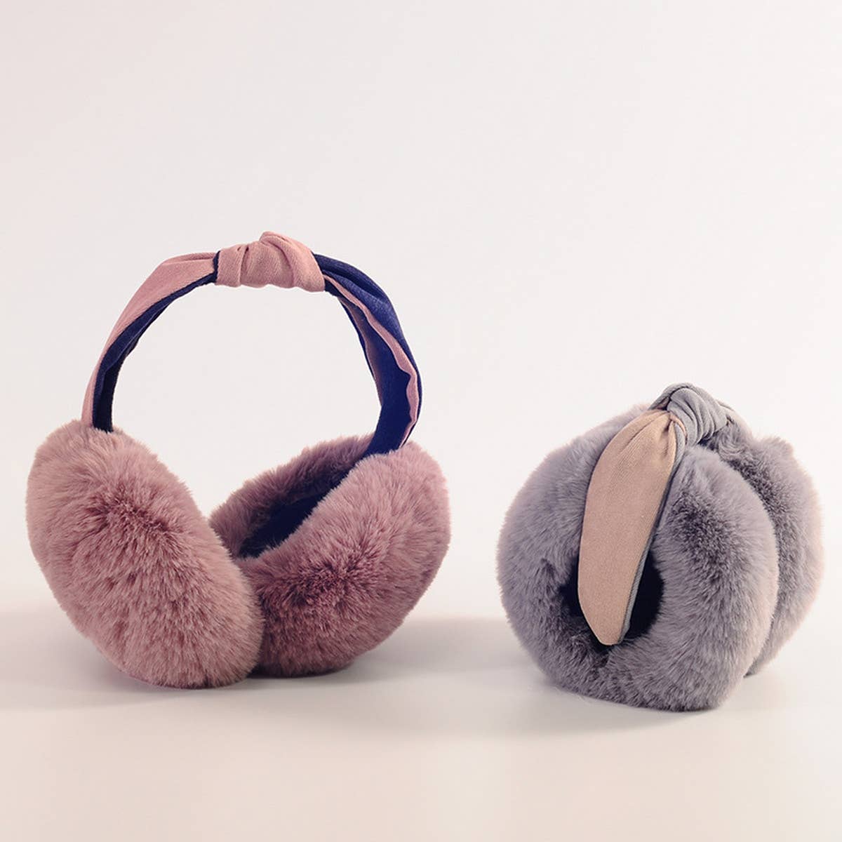 TWO-COLOR CUTE ANTIFREEZE FOLDING EARMUFFS