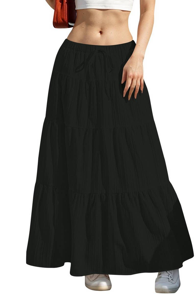 CWBLS0560_DRAWSTRING WAIST COLORBLOCK MAXI SKIRT