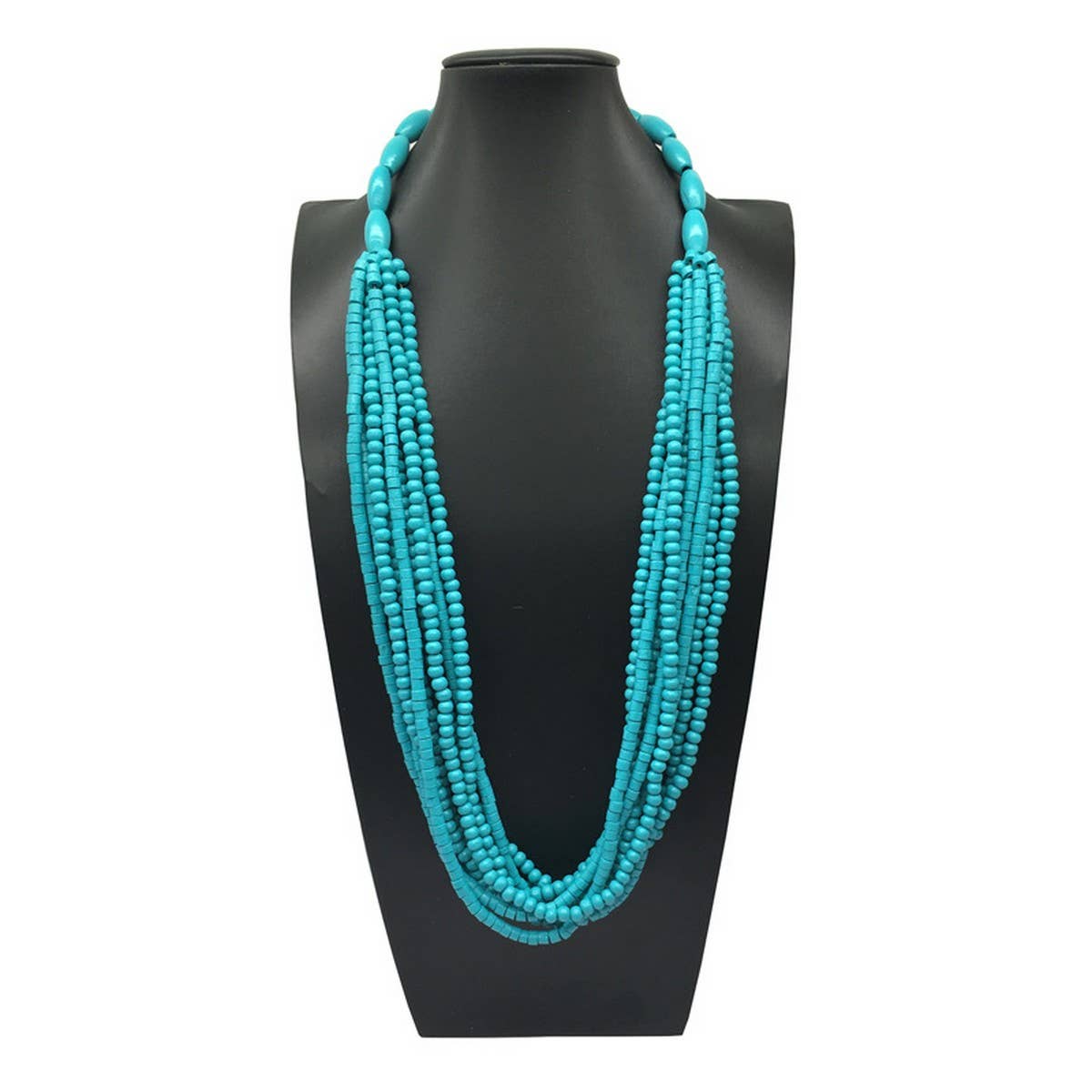 ETHNIC STYLE MULTI-LAYERED WOODEN BEAD NECKLACE_CWMM4725