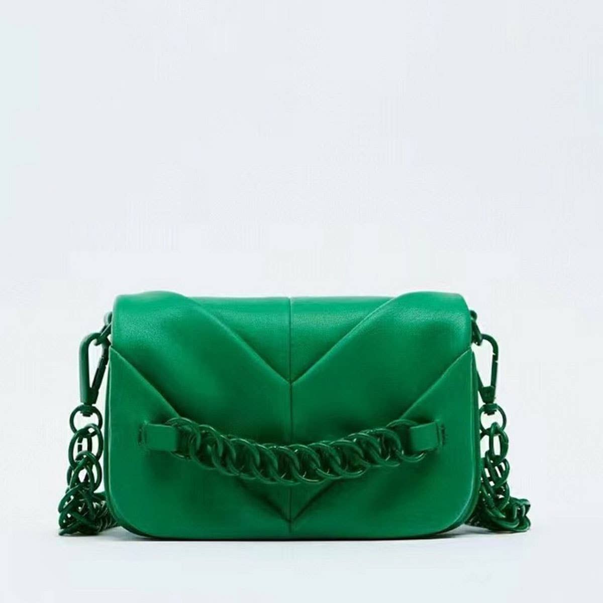 NEW SOLID COLOR SOFT LEATHER PLEATED SHOULDER BAG_CWAB3444