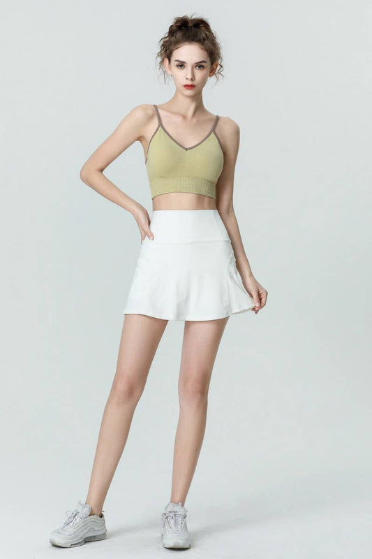 CWBSS0305_HIGH WAIST FAKE TWO PIECE SPORTS YOGA SKIRT