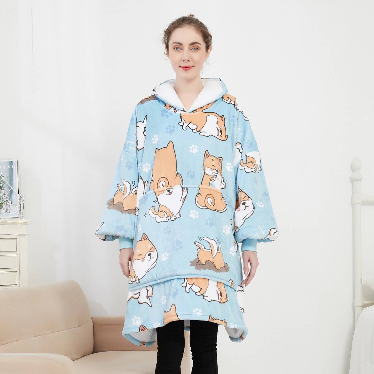 Lazy Wearable Blanket Hoodie for Adults_CWMM8986