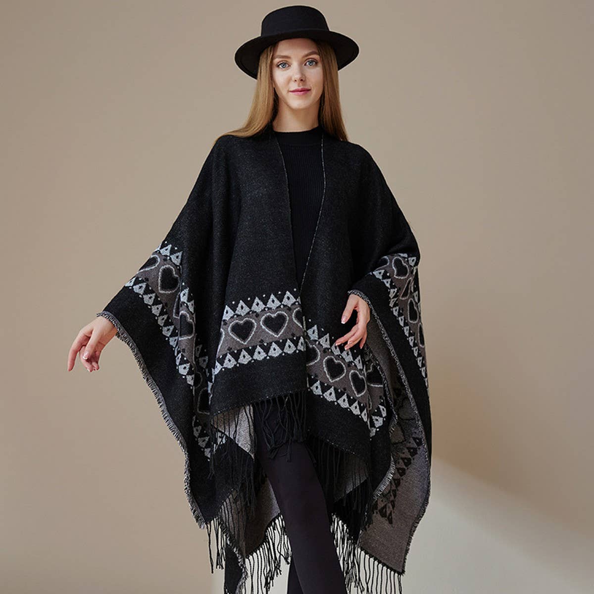 ETHNIC STYLE SHAWL CAPE DOUBLESIDED THICKENED CAPE_CWASC2176