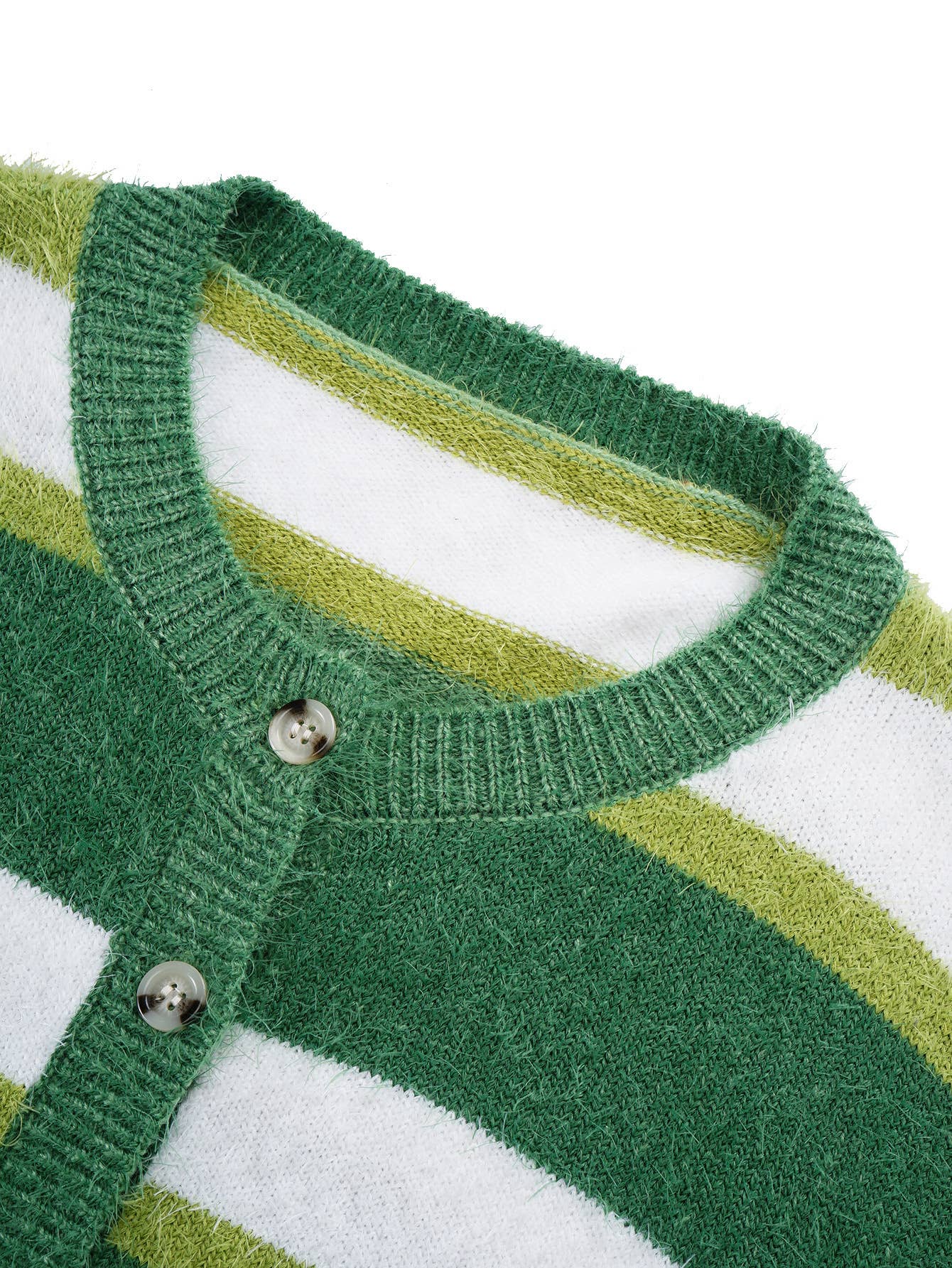 STRIPED JERSEY CARDIGAN AMERICAN CREWNECK SWEATER
