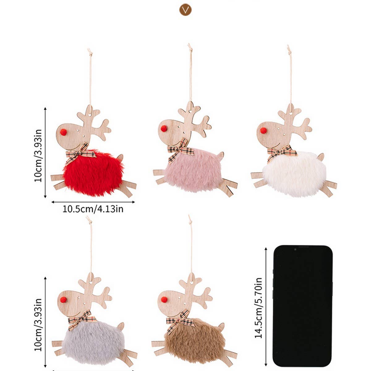 CWMM10334_CHRISTMAS WOODEN REINDEER TREE HANGING DECOR