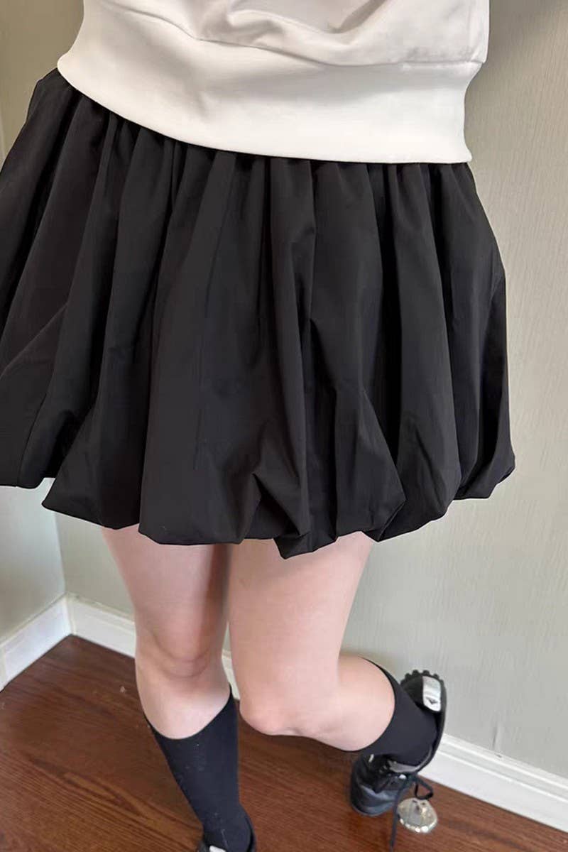 CWBSS0336_SOLID COLOR TEMPERAMENT SHORT TUTU SKIRT