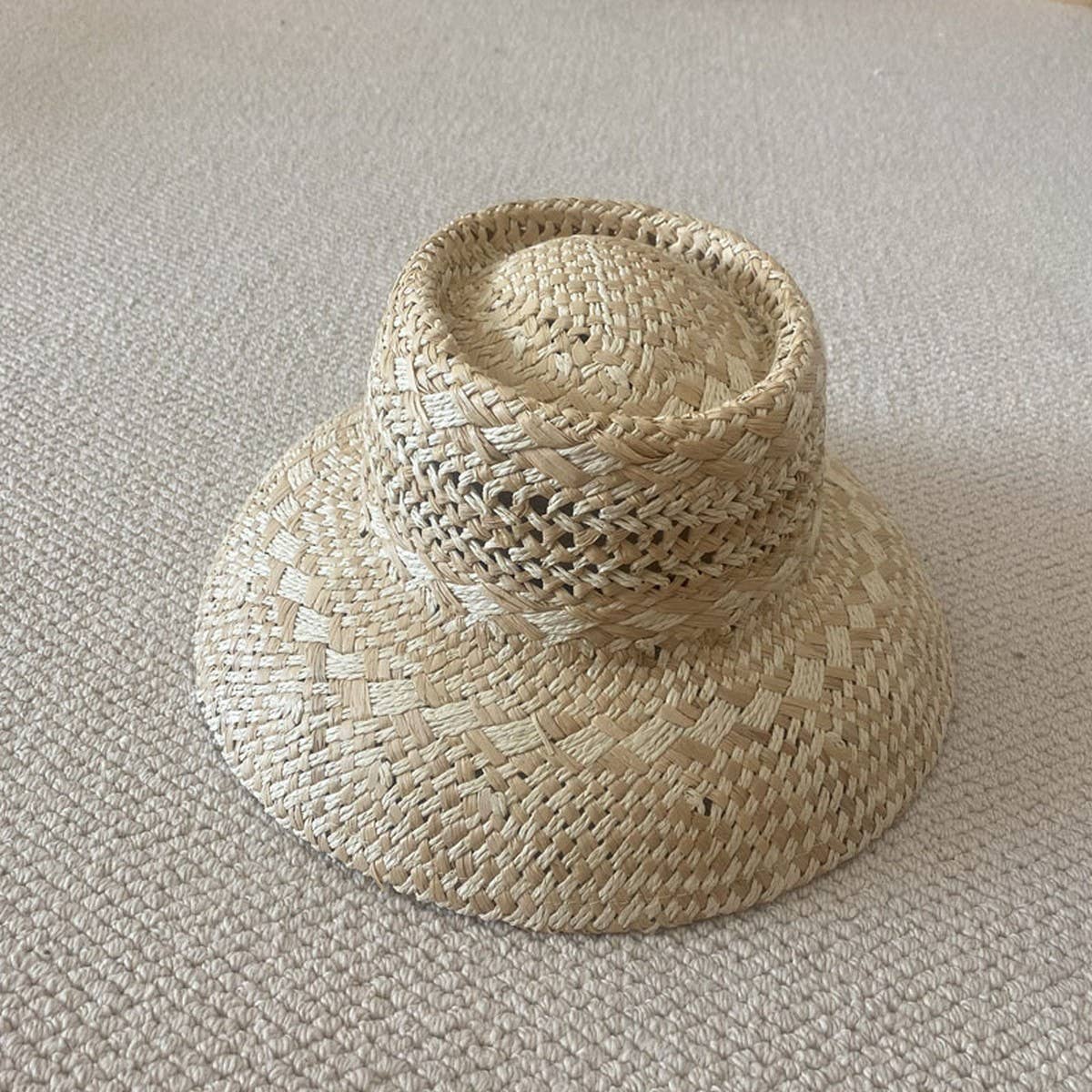 Versatile simple hand-woven straw hat_CWAH3441