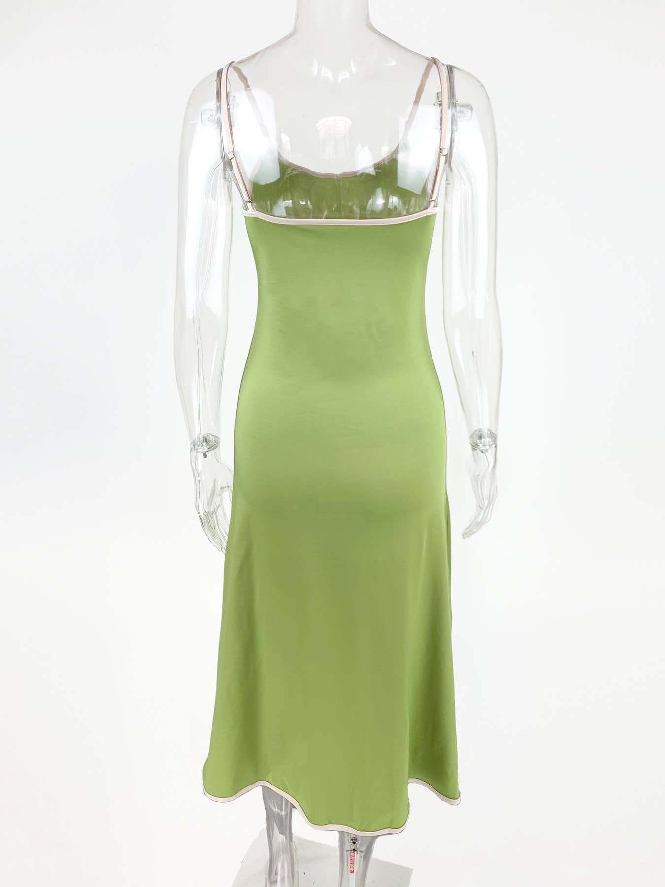 SEXY HALTER DRESS WITH COLOR CONTRAST