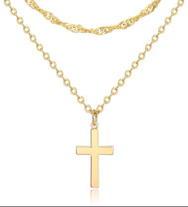 Cross necklace is a full diamond collarbone chain
