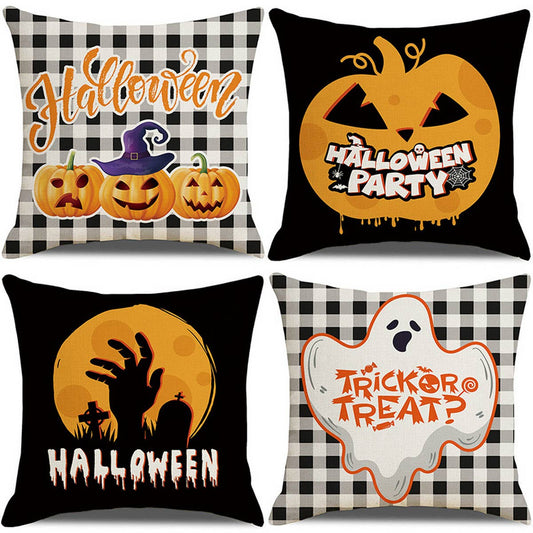 HALLOWEEN PLAID PRINT PILLOWCASE