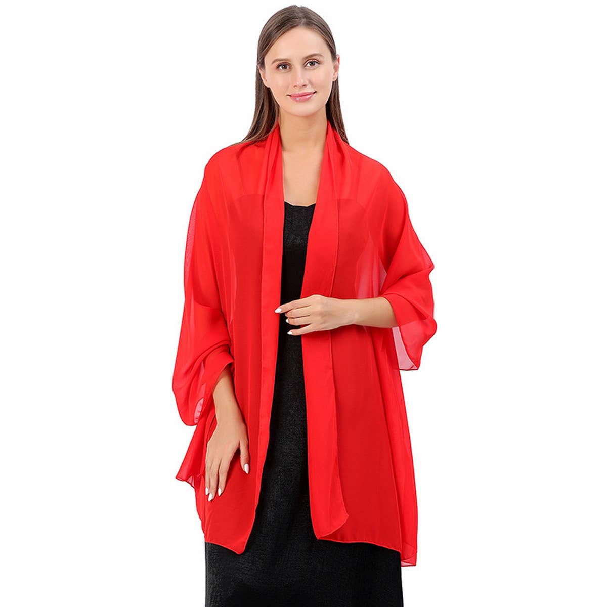 WOMEN SOLID COLOR EVENING SHAWL