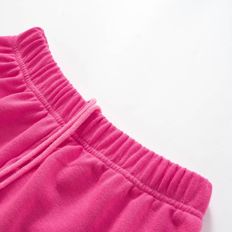 SOLID COLOR LOW-RISE LANTERN WIDE-LEG PANTS